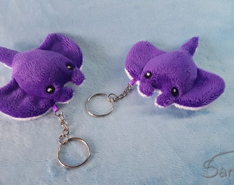 Mini Manta raya - Stingray - Lindo Cuddly - Pescado - Mobulidae - Llavero - ITH Plushie - Hecho a mano