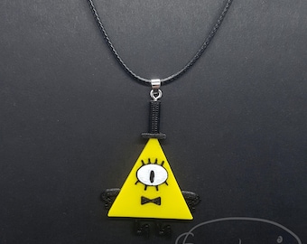 Bill Cipher - Inspirado en GRAVITY FALLS - Collar - 3D - Hecho a mano
