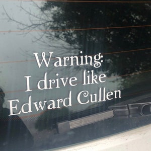Caution I Drive Like A Cullen License Plate Frame Tag Holder 