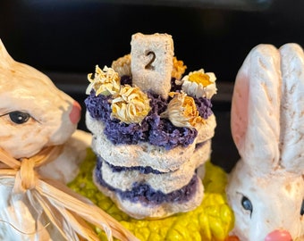 Customizable Small Pet Birthday Cake, Customizable Celebration Cakes for Bunnies and Guinea Pigs, Birthday Cakes with Numbers for Rabbits