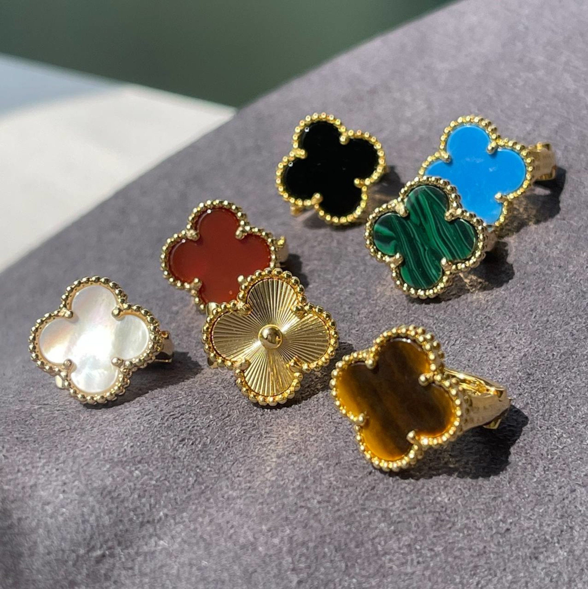 Van Cleef Earrings Black • Van Cleef Earrings Alhambra • Gift for Her Gold