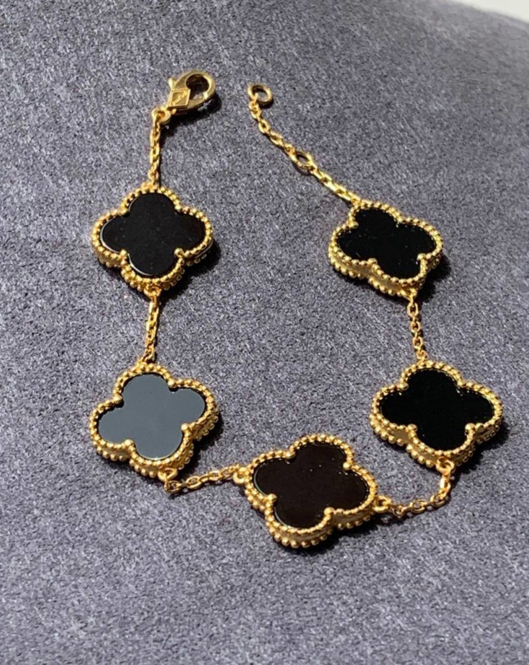 5 Clovers Bracelet, Black Clover Bracelet Etsy