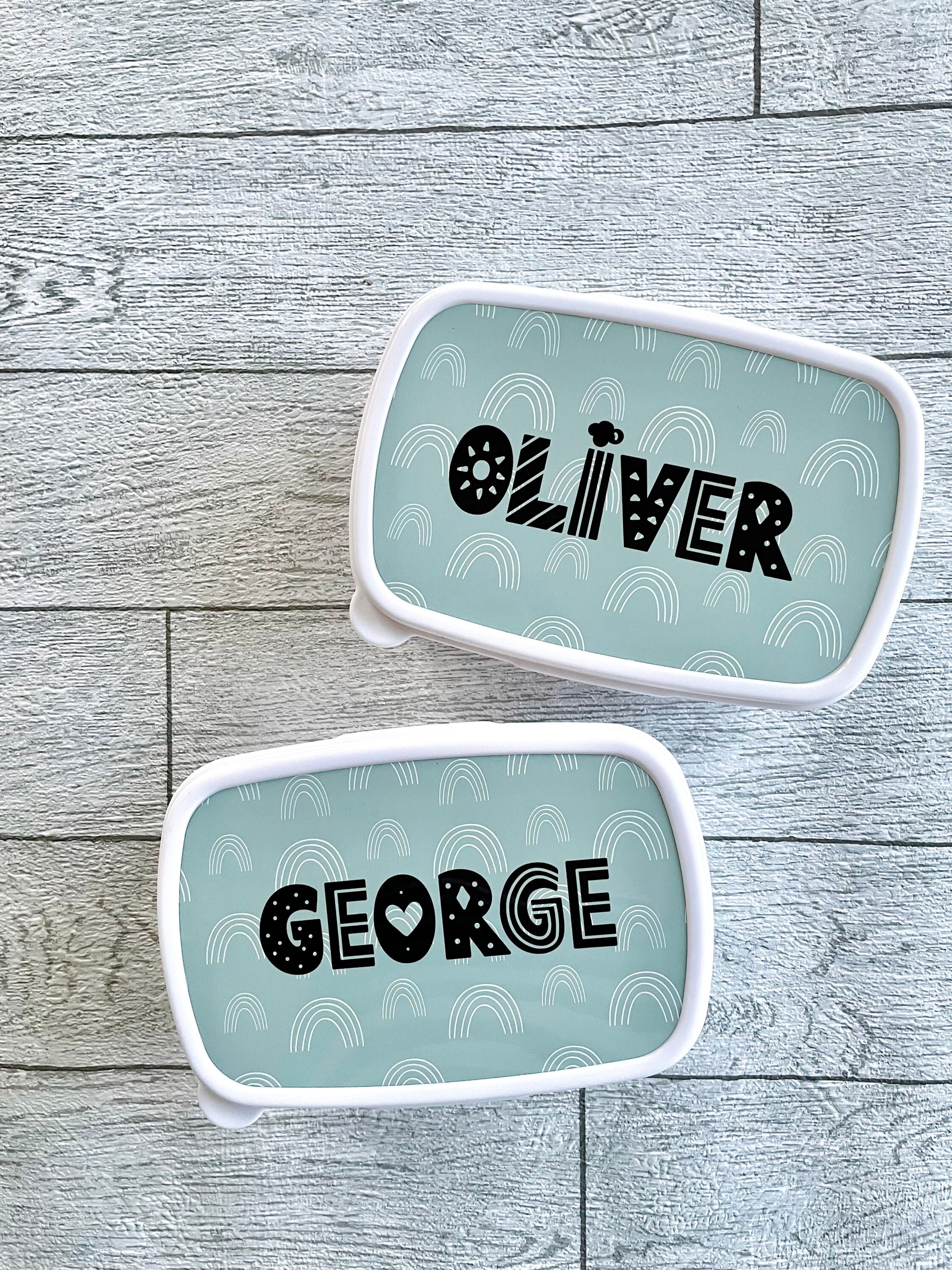 Personalised Kids Lunch Box Snack Storage Boho Rainbow Designs - Etsy UK