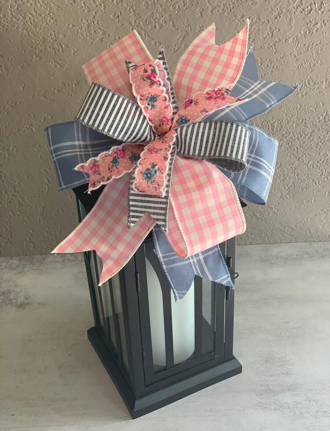 Floral Wreath Bow, Front Door Wreath Bow, Wreath Bow, Lantern Bow