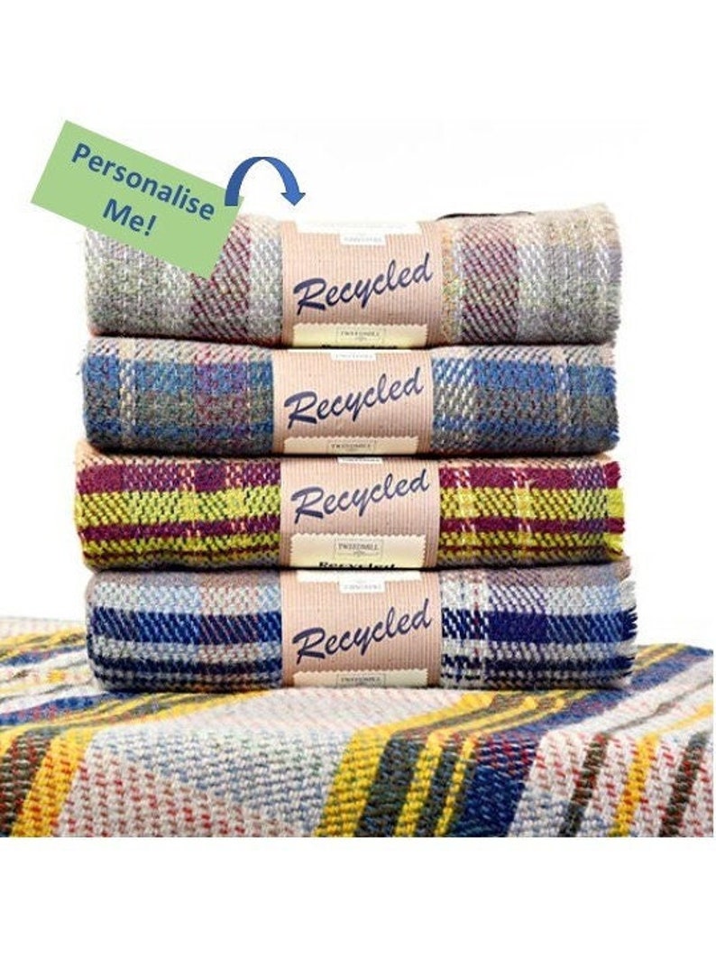 Recycled Wool Large Check Blanket Throw / Picnic Blanket / Etsy UK