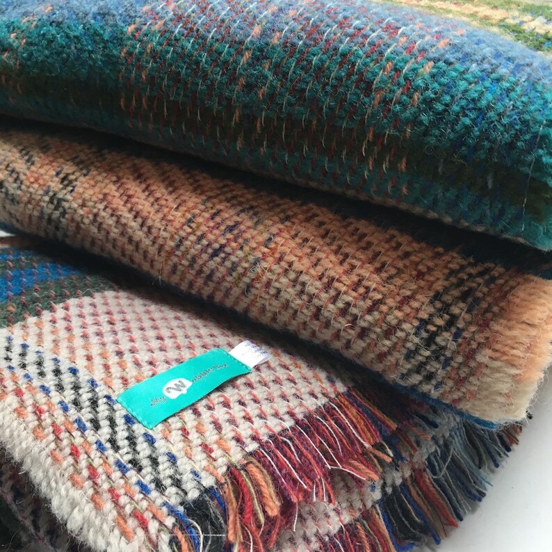 Recycled Wool Large Check Blanket Throw / Picnic Blanket / Etsy UK