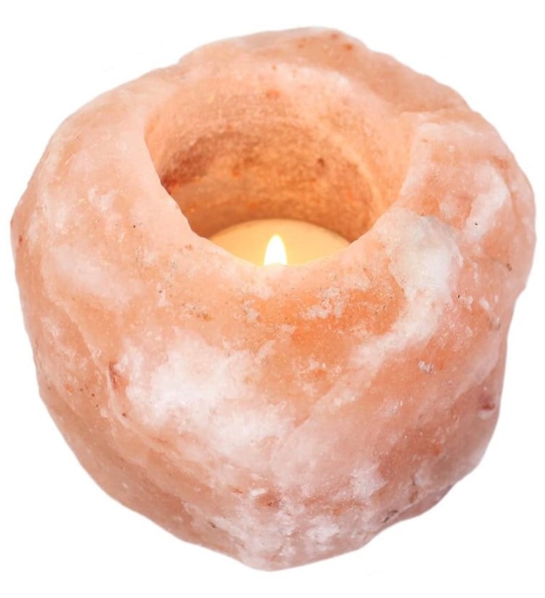 Calm Pink Himalayan Rock Salt Tea Light Candle Holder Etsy
