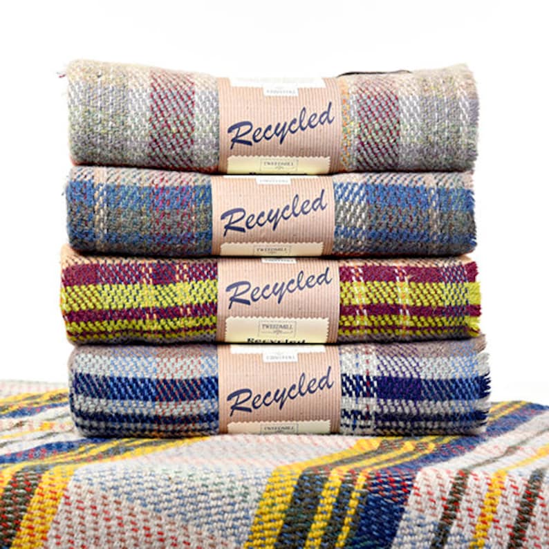 Recycled Wool Large Check Blanket Throw / Picnic Blanket / Etsy UK