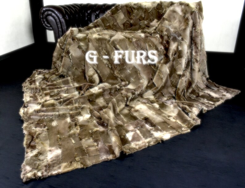 Luxury Real Brown Beaver Fur Throw Blanket Etsy