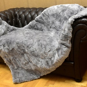 Luxury Real Silver-gray Rex Rabbit Fur Throw Blanket - Etsy