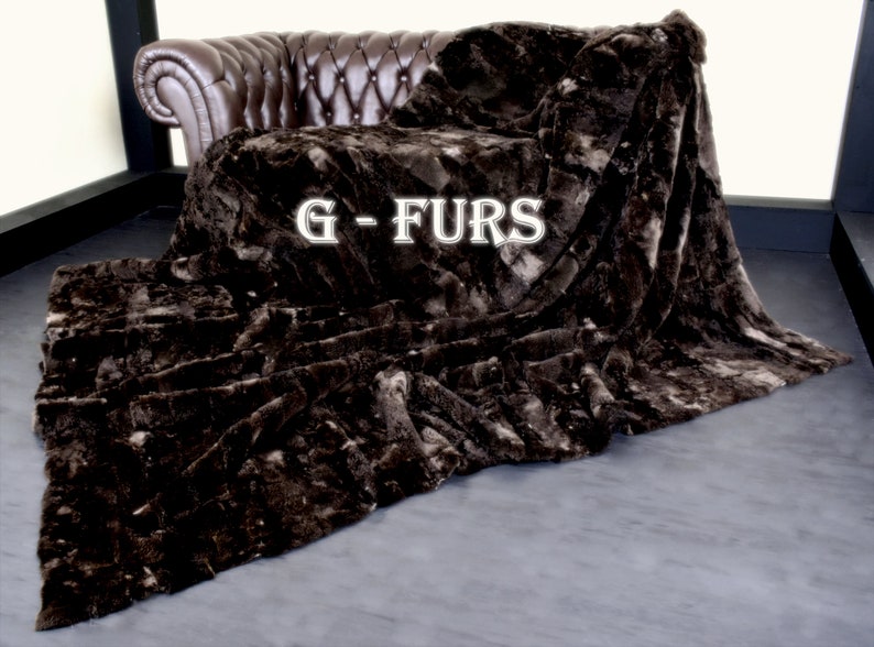 Luxury Real Brown Beaver Fur Throw Blanket Etsy