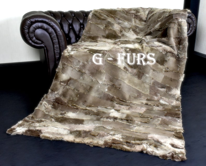 Luxury Real Brown Beaver Fur Throw Blanket Etsy