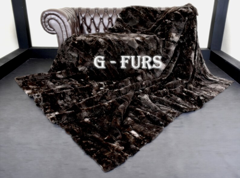 Luxury Real Brown Beaver Fur Throw Blanket Etsy