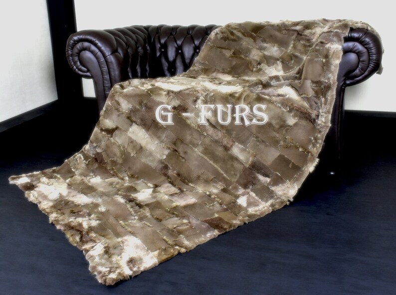 Luxury Real Brown Beaver Fur Throw Blanket Etsy