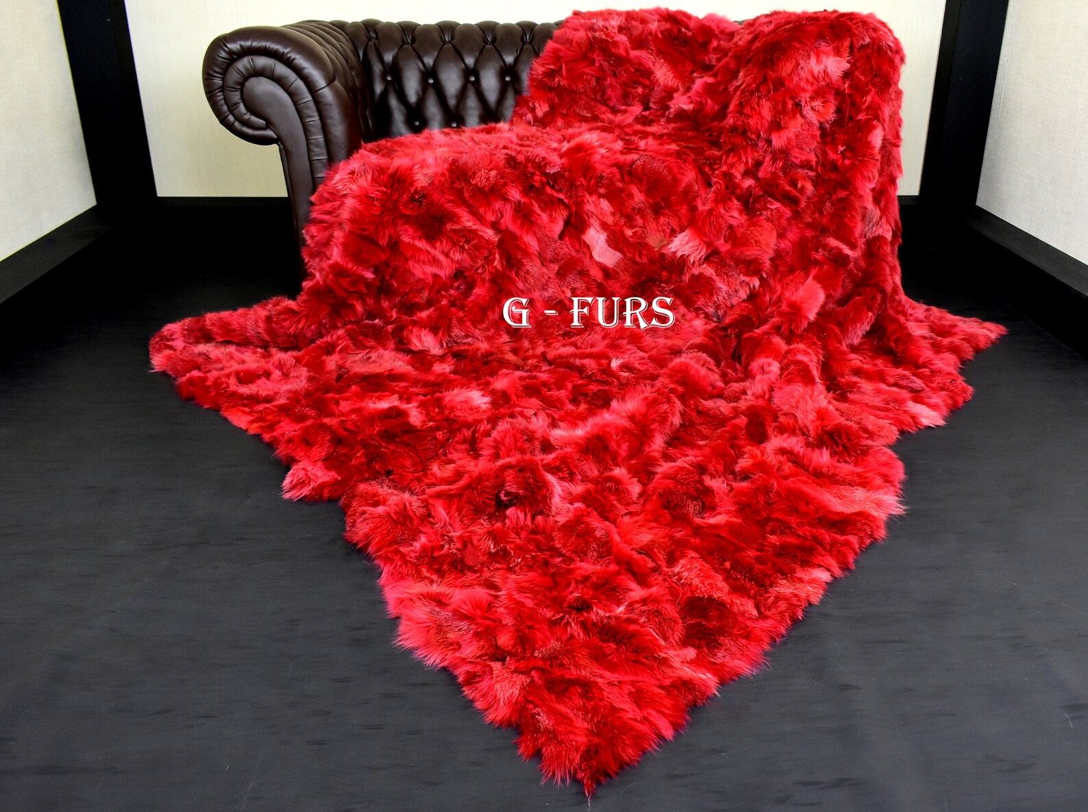 Luxury Real Red Fur Fox Throw Blanket Etsy