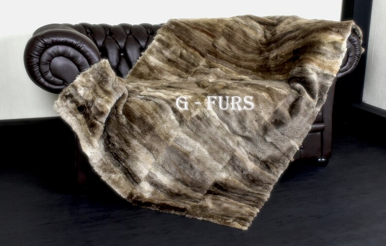 Luxury Real Brown Beaver Fur Throw Blanket Etsy