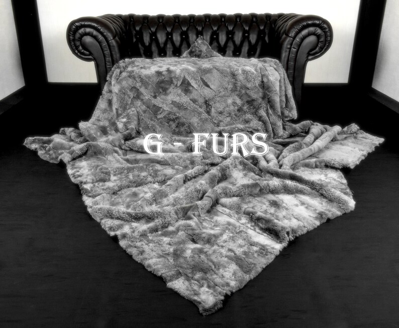Luxury Real Silver Beaver Fur Throw Blanket Etsy