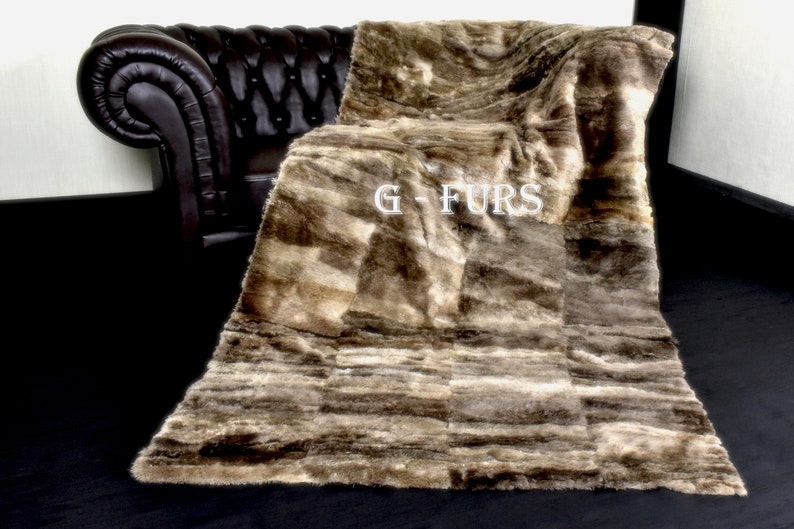 Luxury Real Brown Beaver Fur Throw Blanket Etsy