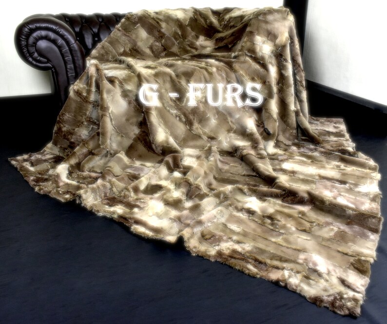 Luxury Real Brown Beaver Fur Throw Blanket Etsy