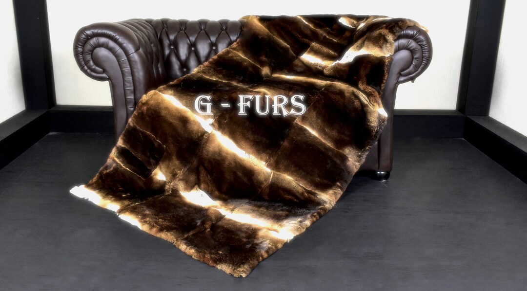 Luxury Real Full Skin Brown Beaver Fur Throw Blanket Etsy