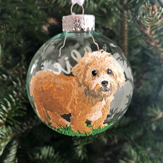 Custom Pet Christmas Ornament, Clear Acrylic Holiday Dog / Cat
