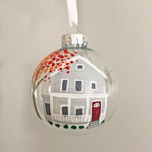 Custom New Home Ornament - Housewarming Gift - Personalized Home Painting - First Christmas In Our New Home - Christmas Gift - New House