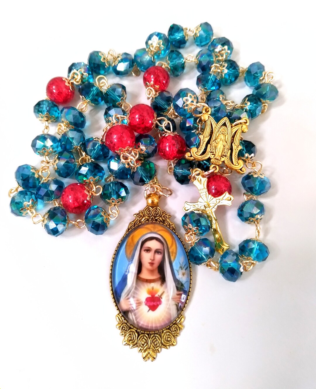 Immaculate Heart of Mary Handmade Rosary - Etsy