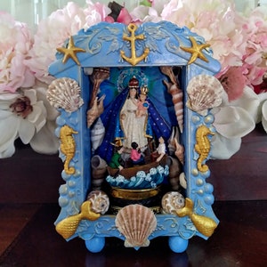 Caridad del Cobre/ Our Lady Of Charity/ Stella Maris Portable Travel Altar Shrine