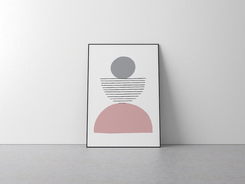 Modern Yellow Wall Art Home Decor, Interior, Style, Minimalist, Interior, Style, Homeware, Poster, Simple, Artistic, Happy, Present, Gift Pink