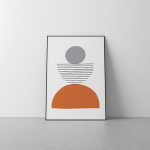 Modern Yellow Wall Art Home Decor, Interior, Style, Minimalist, Interior, Style, Homeware, Poster, Simple, Artistic, Happy, Present, Gift Orange