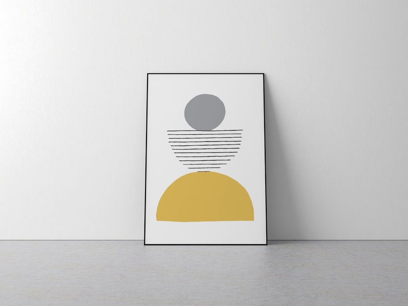 Modern Yellow Wall Art Home Decor, Interior, Style, Minimalist, Interior, Style, Homeware, Poster, Simple, Artistic, Happy, Present, Gift Yellow