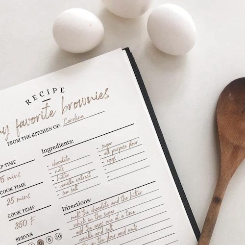 Recipe Page Template A5 Recipe Template PDF Instant Etsy