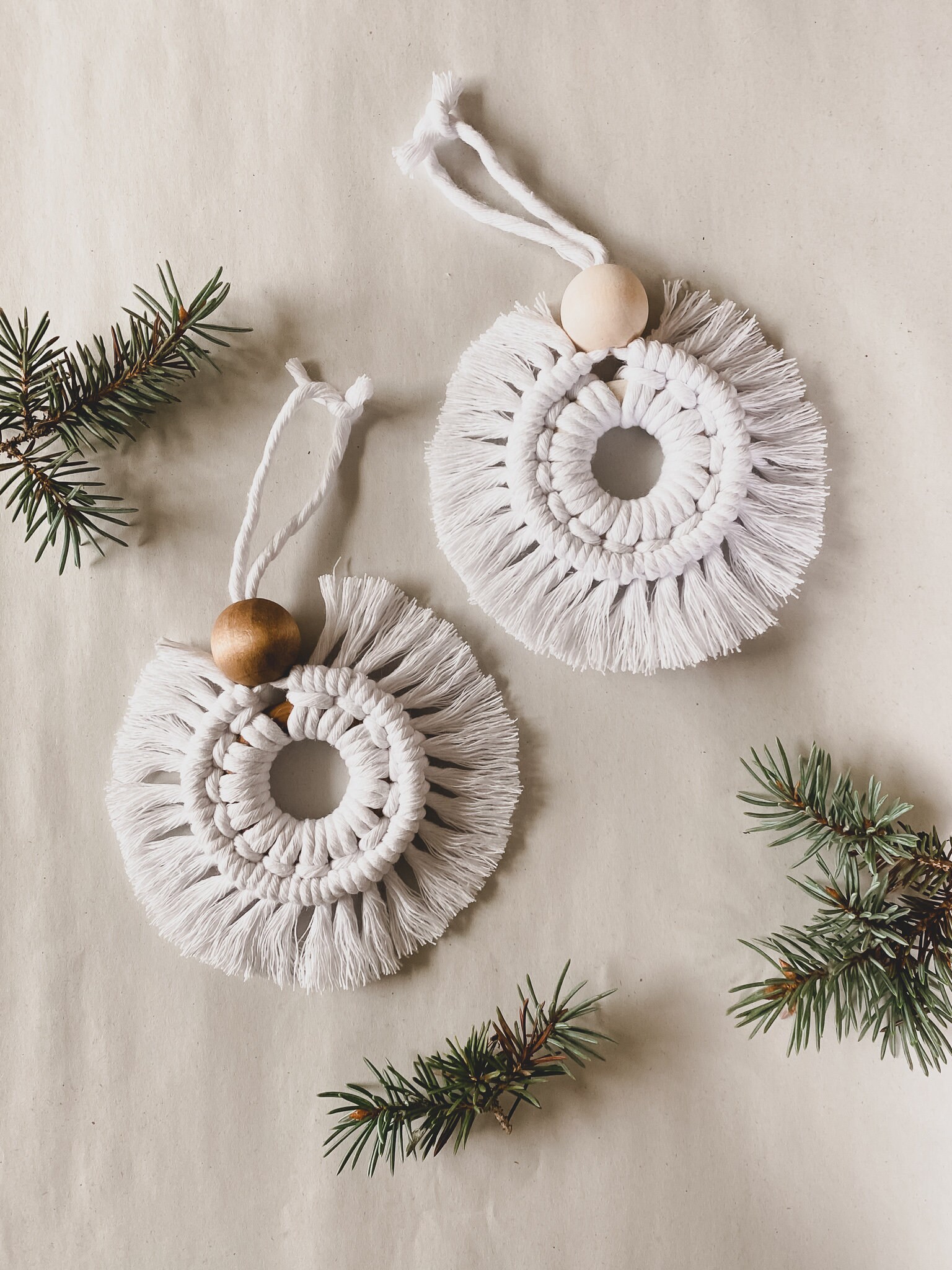 Macrame Angel Christmas Ornaments / Set of 2 / Christmas Decor | Etsy
