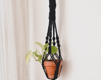 Macrame Plant Hanger | The Black Twist | Unique Plant Hanger | Home Decor | Halloween | Handmade | Gifts | Fall Decor | Home Decor | Plants