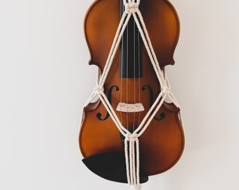 Violin Macrame Hanger / Standard 4x4 / Instrument Hanger / Boho / Wall Decor / Bohemian / Eclectic / Musician / Music / Gifts for Her