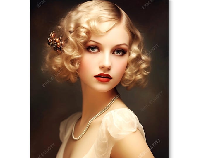 8x10 Photo Print Art Deco Gatsby Girl Retro Artwork