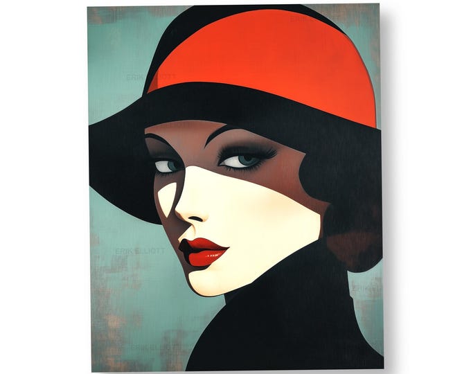 Art Deco Portrait Print 8x10 Whispered Secrets