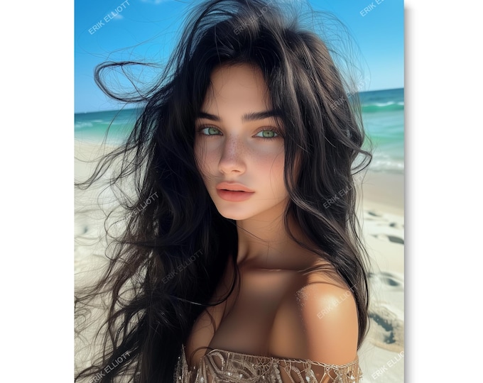 Green Eyes 8X10 Photo Art Print Female Portrait