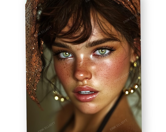 Photo Art Print 8x10 Pretty Brunette Portrait