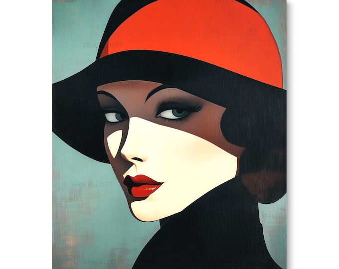 Art Deco Portrait Print 8x10 Whispered Secrets