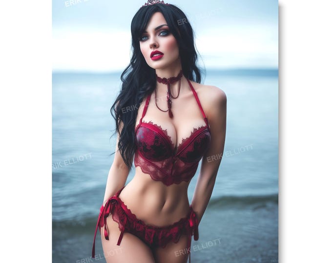 8X10 Photo Art Print Vampire Fantasy Girl
