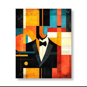 Modern Art Print 8x10 Photo Art-Deco Mid Century Artwork / Signed
