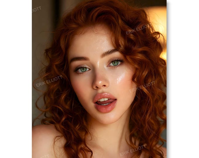 8x10 Photo Art Print Pretty Redhead Artwork