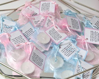 Baby Shower Favors, Gender Party Gifts, Tea Light Candles Set, Christening Favors for Guests, Baby Gender Reveal Favors, Bulk Gift for Guest