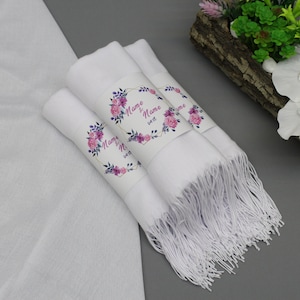 White Pashmina Shawl, Personalized Wedding Gift, Pashmina Scarf, Wedding Scarf ,Wedding Pashmina W, Bridesmaid Shawl, Bridal Shower Gift,