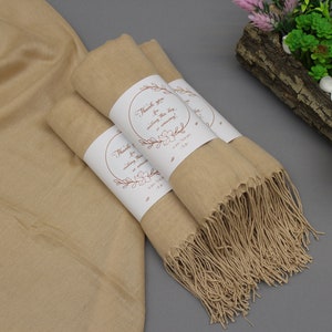 Gold Pashmina Shawl, Custom Pashmina Shawl Wrap, Pashmina Scarf, Shawls for Wedding, Bridesmaid Shawl, Bridal Shower Favors, Bulk Pashmina