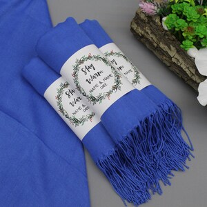 Blue Pashmina, Custom Pashmina Shawl Wedding, Bachelorette Party Favors, Pashmina Scarf, Wedding Shawl, Pashmina Wrap, Bridesmaid Shawl