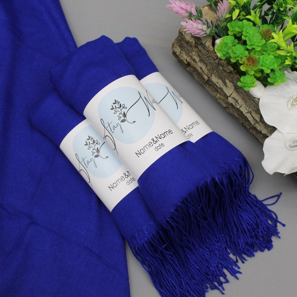 Royal Blue Pashmina Shawl, Custom Wedding Shawl, Bridesmaid Gifts Day Of Wedding, Pashmina Scarf, Pashmina in Bulk, Bridal Shawl Pashmina