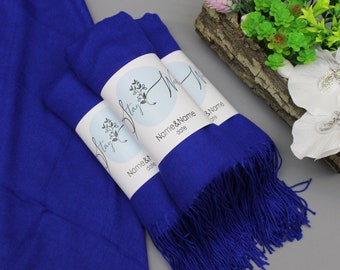 Royal Blue Pashmina Shawl, Custom Wedding Shawl, Bridesmaid Gifts Day Of Wedding, Pashmina Scarf, Pashmina in Bulk, Bridal Shawl Pashmina