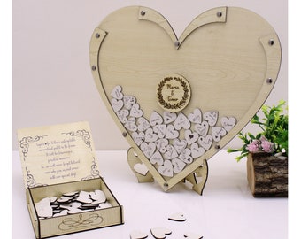 Heart Wedding Guest Book Alternative, Rustic Wedding Guest Book, Rustic Wedding Decor, Custom Drop Box, Wood Guest Book, Unique Guest Book